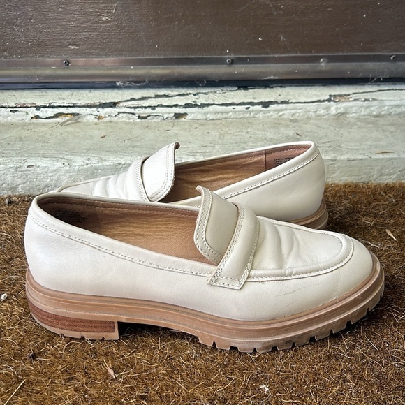 Madewell Harvest Moon The Bradley Leather Lugsole Loafer Shoes Sz 9 Cream - Picture 6 of 11